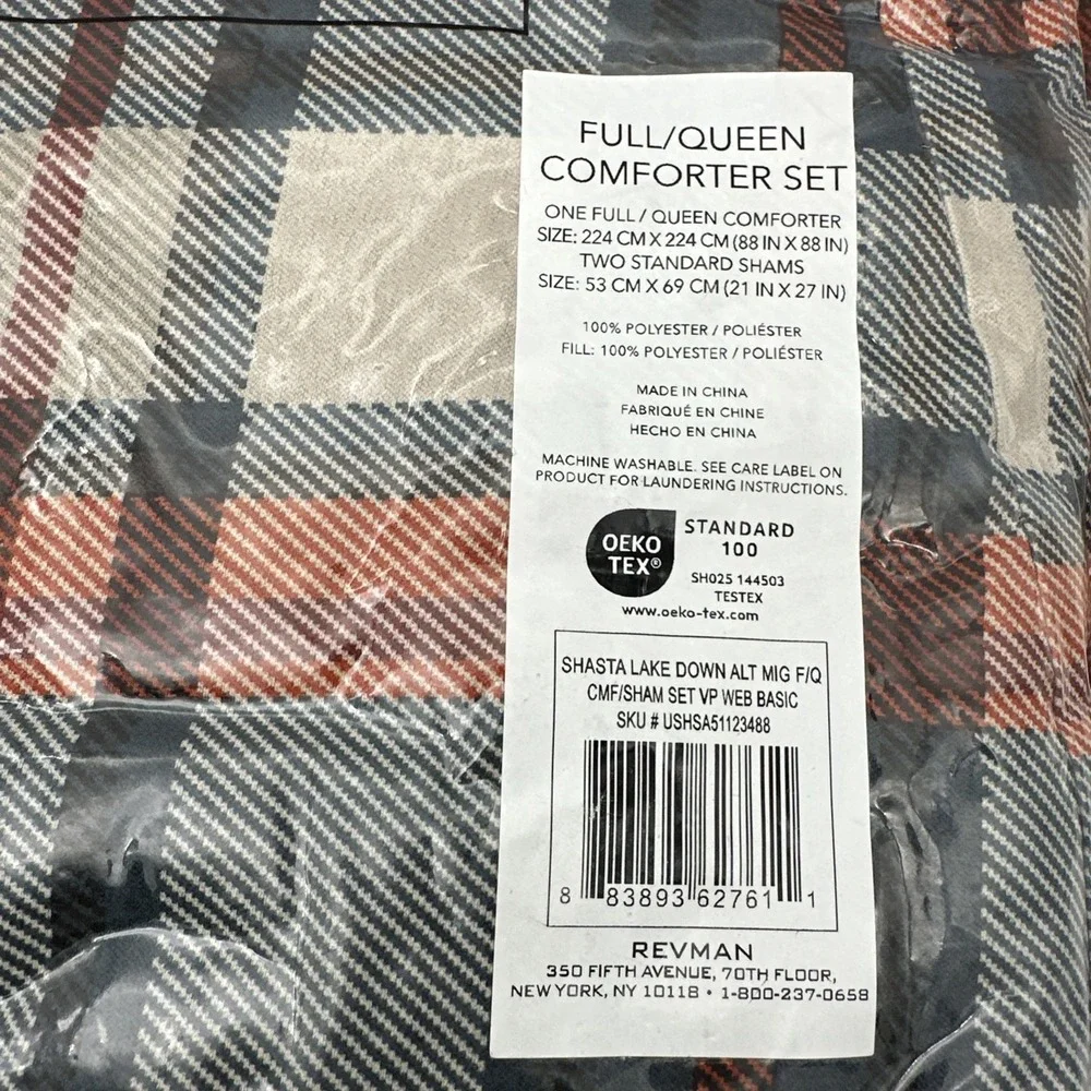 Eddie Bauer - Queen Comforter Set, Reversible Down Alt Bedding, Shams NEW SEALED